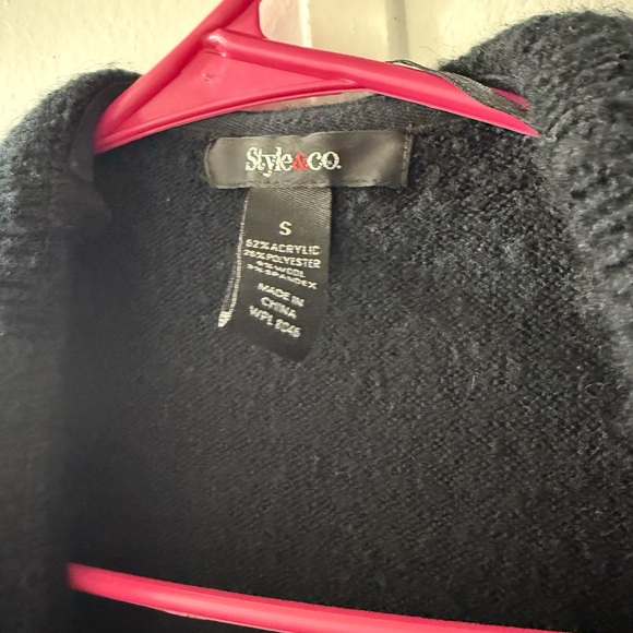 Style & Co. Black Ruffle-Front Open Cardigan - Picture 3 of 6